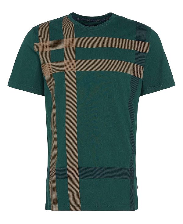 Barbour Blaine Tartan T-shirt Green | BABO88399