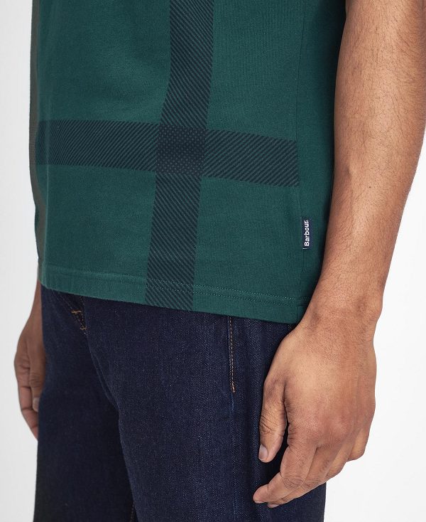 Barbour Blaine Tartan T-shirt Green | BABO88399