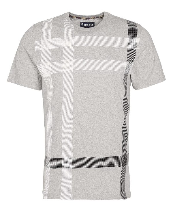 Barbour Blaine Tartan T-shirt Grey | BABO88402