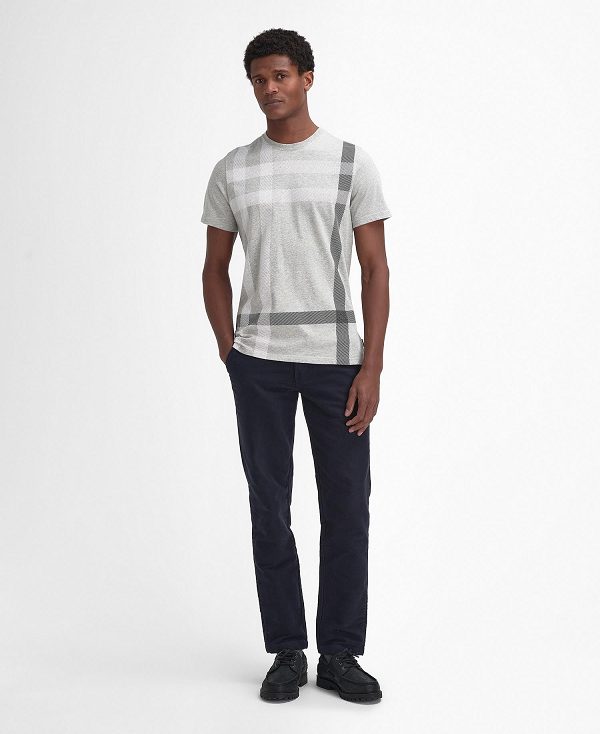 Barbour Blaine Tartan T-shirt Grey | BABO88402