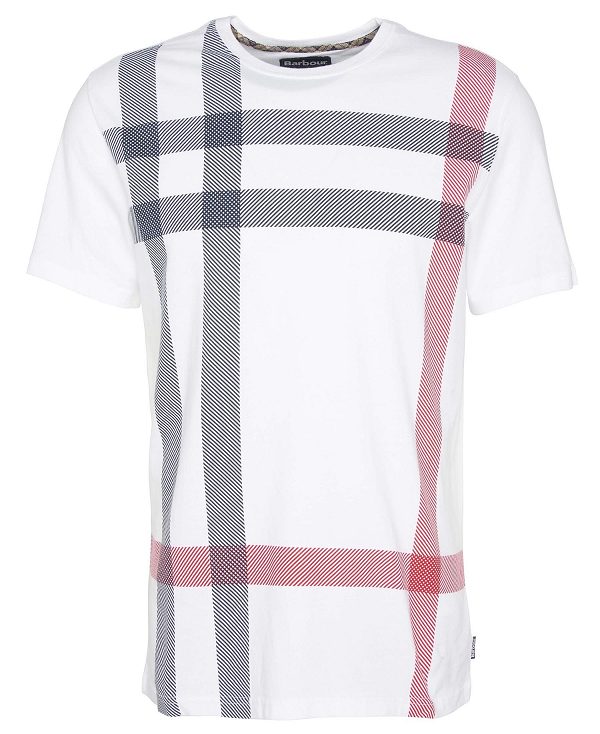 Barbour Blaine Tartan T-shirt White | BABO88415