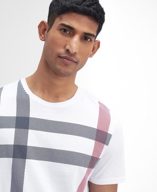 Barbour Blaine Tartan T-shirt White | BABO88415