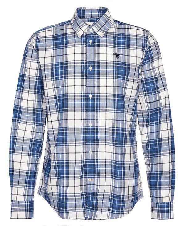 Barbour Blakelow Tailored Long-sleeved Shirt Indigo | BABO87716