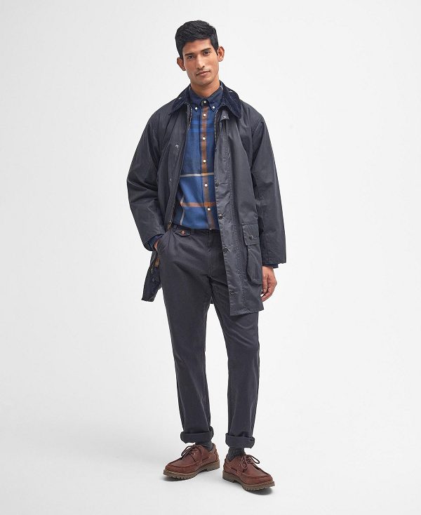 Barbour Border® Wax Jacket Navy | BABO87212