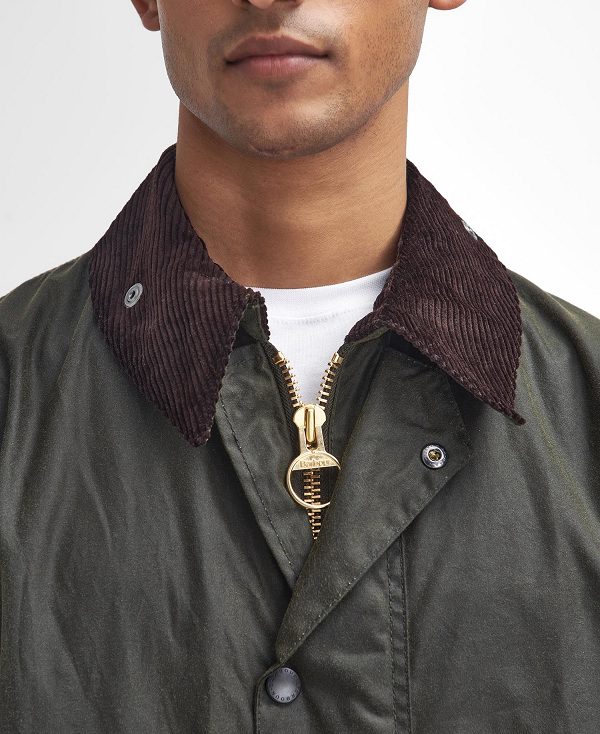 Barbour Border® Waxed Jacket Archive Olive | BABO87286