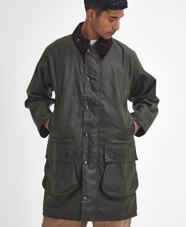 Barbour Border® Waxed Jacket Archive Olive | BABO87286