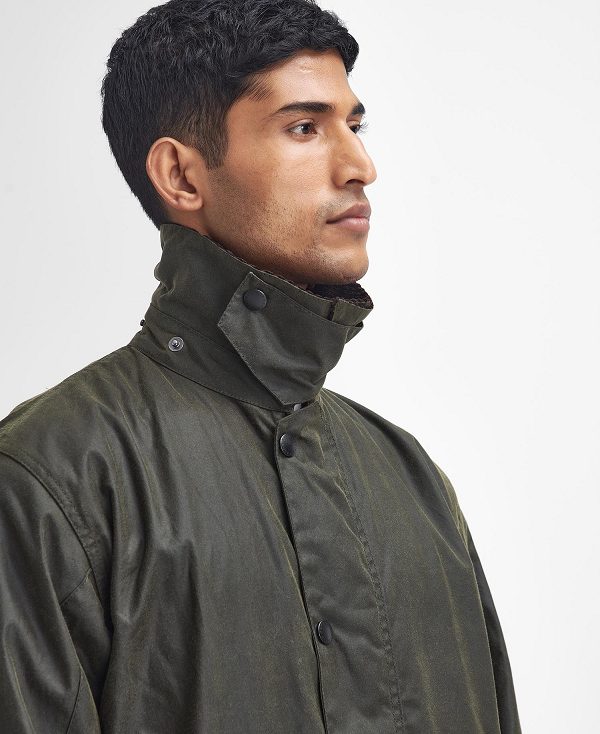 Barbour Border® Waxed Jacket Archive Olive | BABO87286