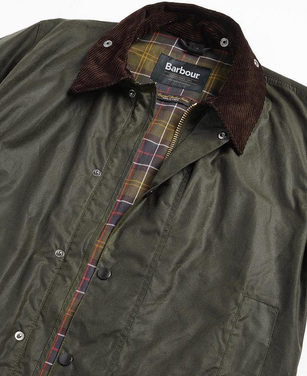 Barbour Border® Waxed Jacket Archive Olive | BABO87286