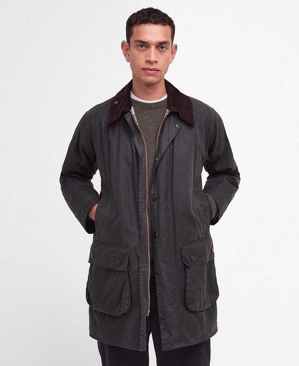 Barbour Border® Waxed Jacket Navy | BABO87185