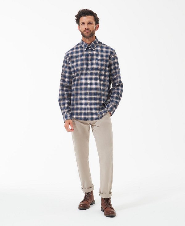 Barbour Bowburn Regular Fit Shirt Navy | BABO87896