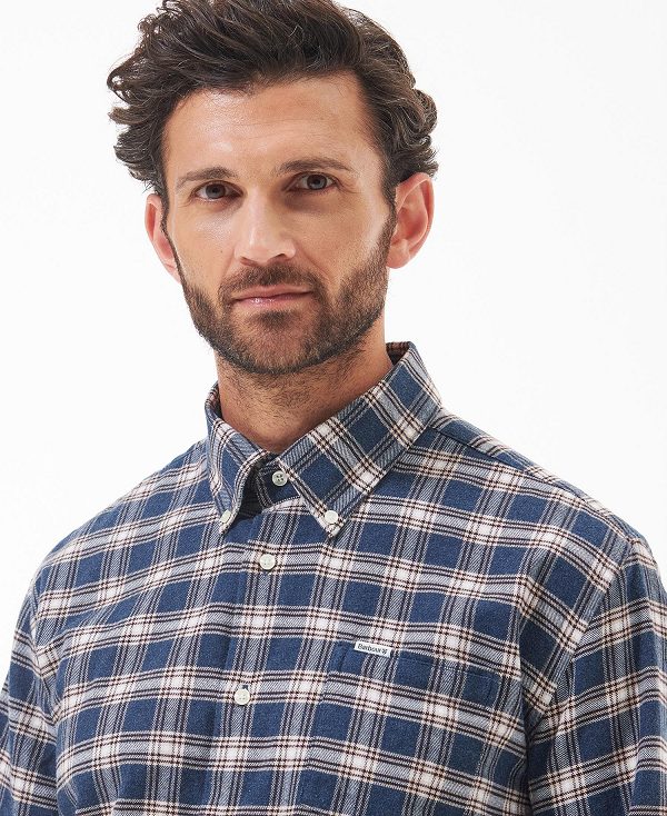 Barbour Bowburn Regular Fit Shirt Navy | BABO87896