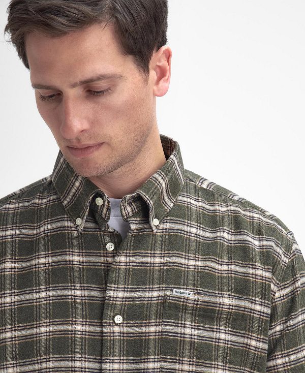 Barbour Bowburn Regular Long-sleeved Shirt Green | BABO87895