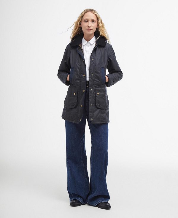 Barbour Bower Wax Jacket Navy | BABO89209