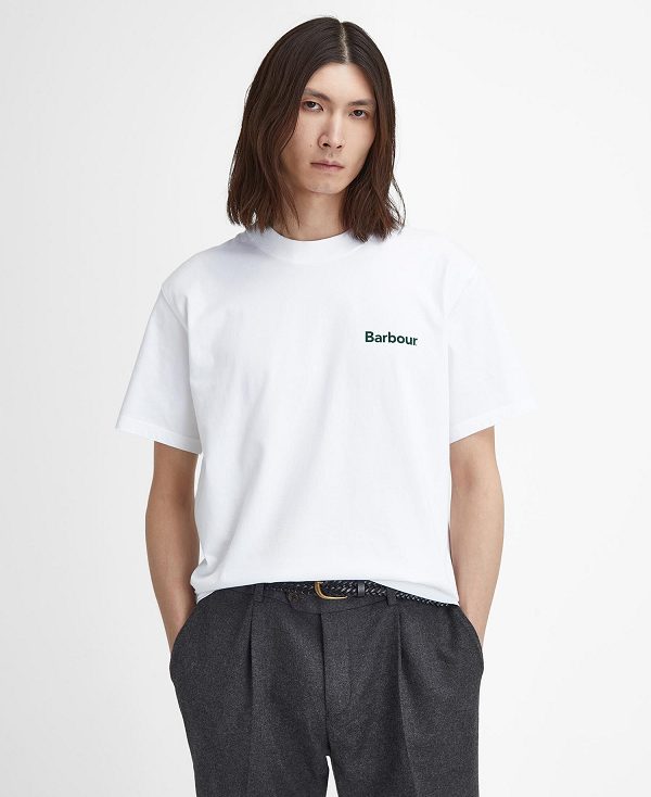 Barbour Bowery Oversized Graphic T-shirt White | BABO88386