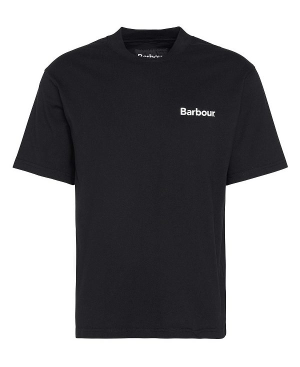 Barbour Bowery Oversized Graphic T-shirt Black | BABO88398