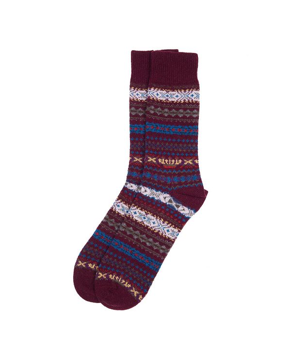 Barbour Boyd Socks Burgundy | BABO89149