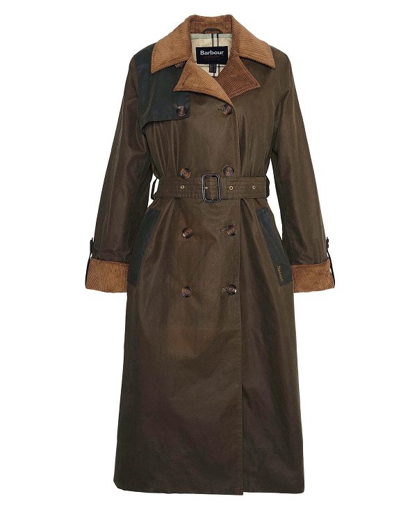 Barbour Brackley Waxed Trench Coat Beech/Archive Olive/Ancient | BABO89234