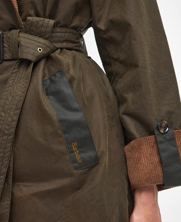 Barbour Brackley Waxed Trench Coat Beech/Archive Olive/Ancient | BABO89234