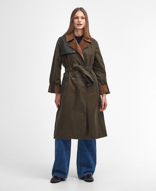 Barbour Brackley Waxed Trench Coat Beech/Archive Olive/Ancient | BABO89234