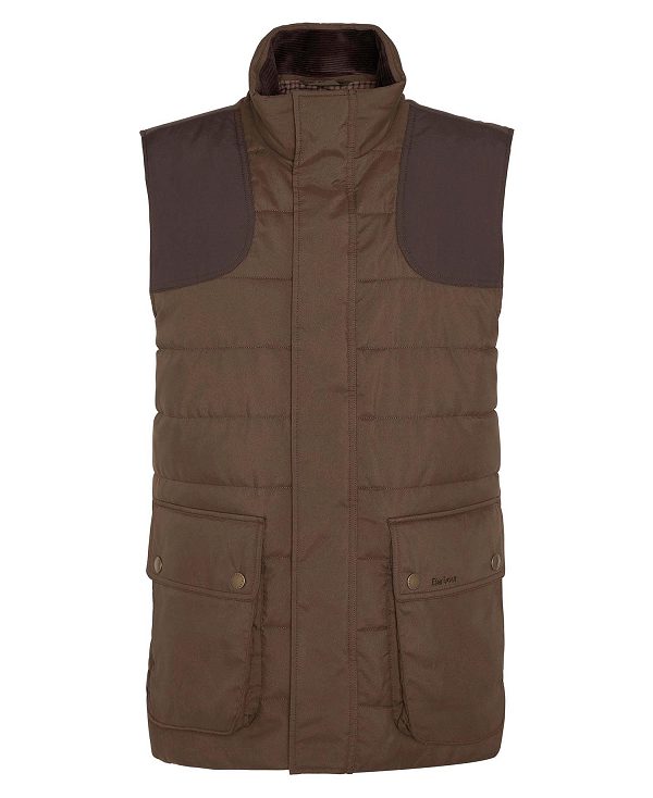 Barbour Bradford Tattersall Gilet Dark Sand | BABO87573