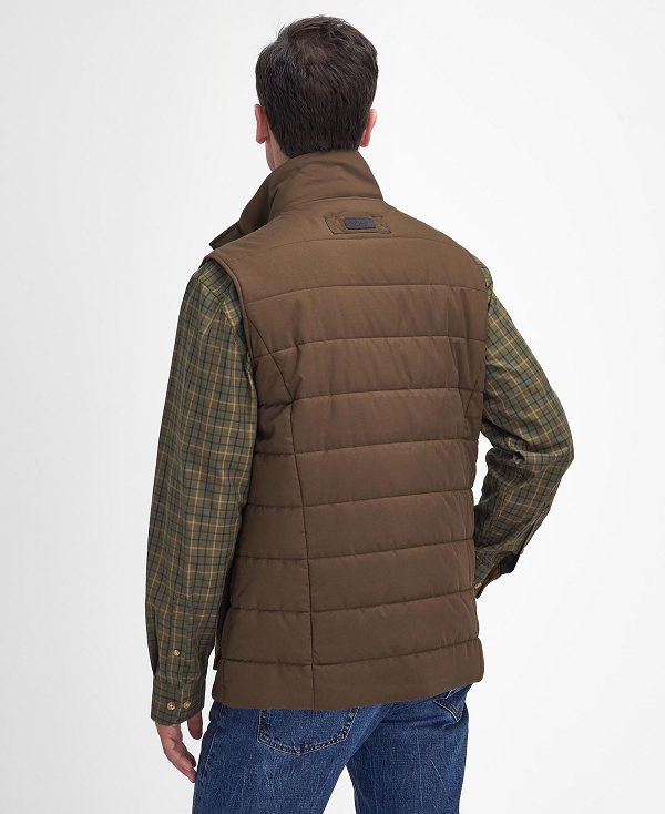 Barbour Bradford Tattersall Gilet Dark Sand | BABO87573