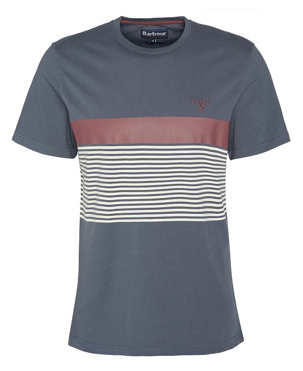 Barbour Braeside Striped T-shirt Dark Slate | BABO88345