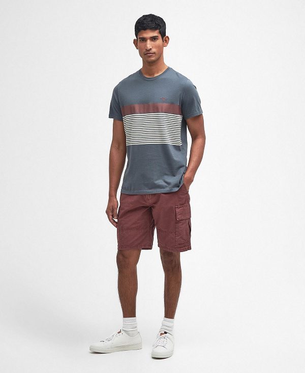 Barbour Braeside Striped T-shirt Dark Slate | BABO88345