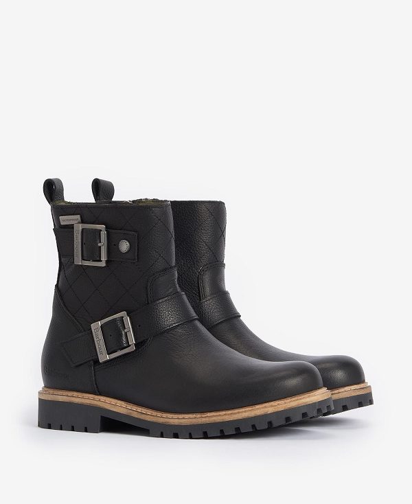 Barbour Bramble Double Buckle Boots Classic Black | BABO89887