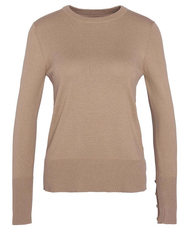 Barbour Brambles Crew-neck Jumper Sand Dune | BABO89728