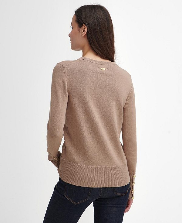 Barbour Brambles Crew-neck Jumper Sand Dune | BABO89728