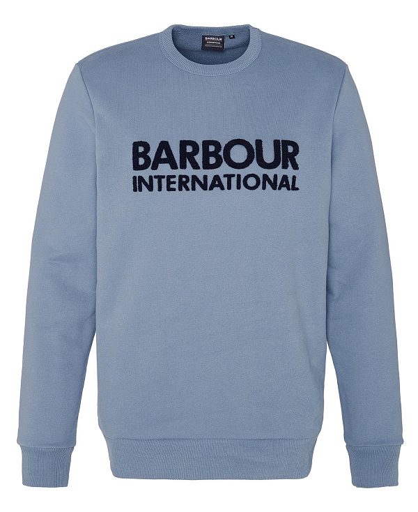 Barbour Brockley Logo Sweatshirt Blue | BABO88467