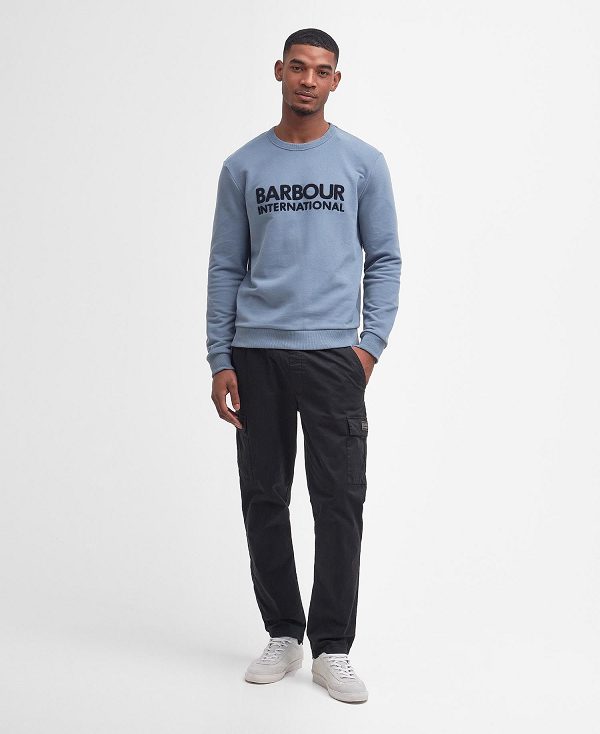 Barbour Brockley Logo Sweatshirt Blue | BABO88467