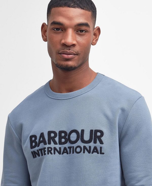 Barbour Brockley Logo Sweatshirt Blue | BABO88467