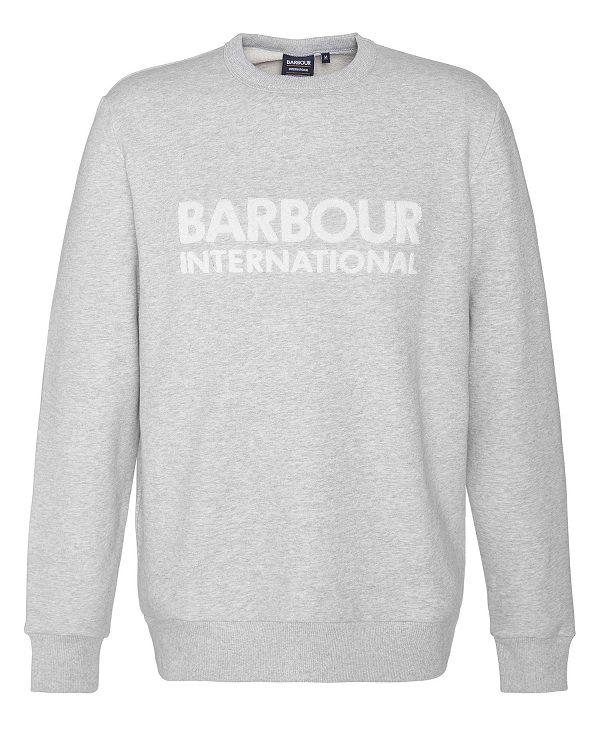 Barbour Brockley Logo Sweatshirt Grey Marl | BABO88459