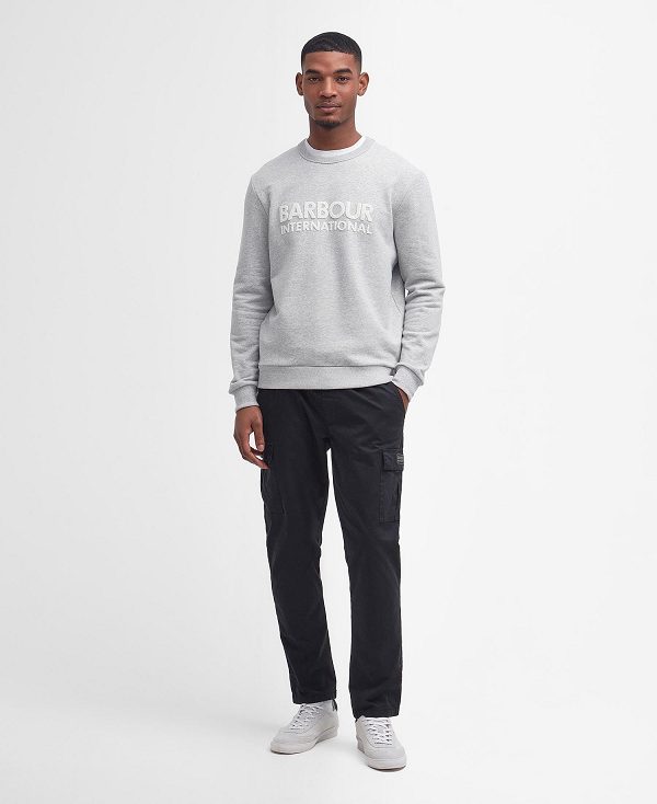 Barbour Brockley Logo Sweatshirt Grey Marl | BABO88459