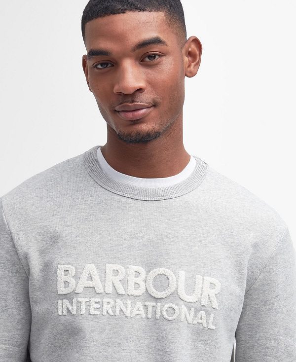 Barbour Brockley Logo Sweatshirt Grey Marl | BABO88459