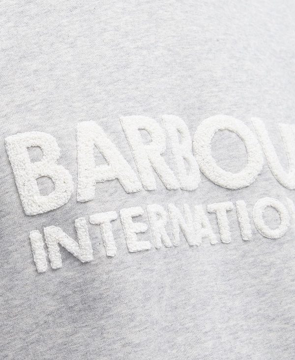 Barbour Brockley Logo Sweatshirt Grey Marl | BABO88459