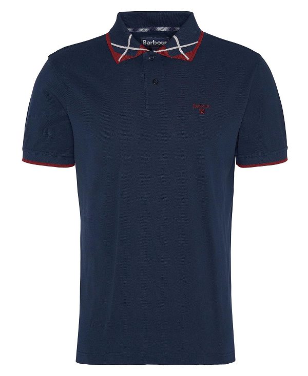 Barbour Brodie Short-sleeved Polo Shirt Navy | BABO88251