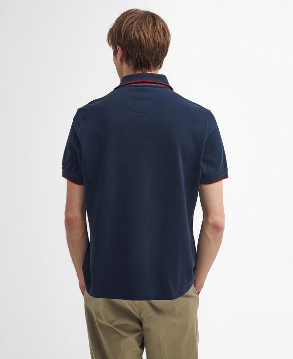 Barbour Brodie Short-sleeved Polo Shirt Navy | BABO88251