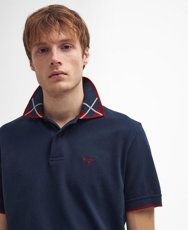 Barbour Brodie Short-sleeved Polo Shirt Navy | BABO88251