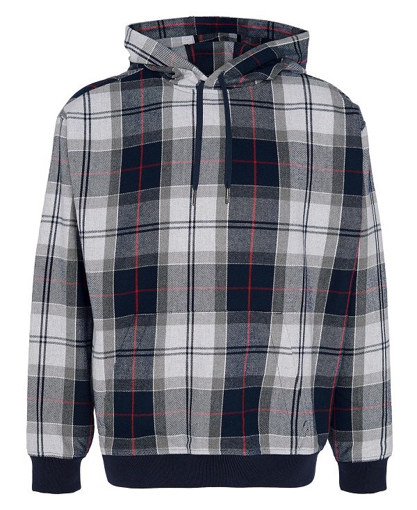 Barbour Brough Tartan Hoodie Blue | BABO88685