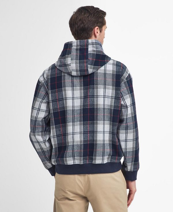 Barbour Brough Tartan Hoodie Blue | BABO88685