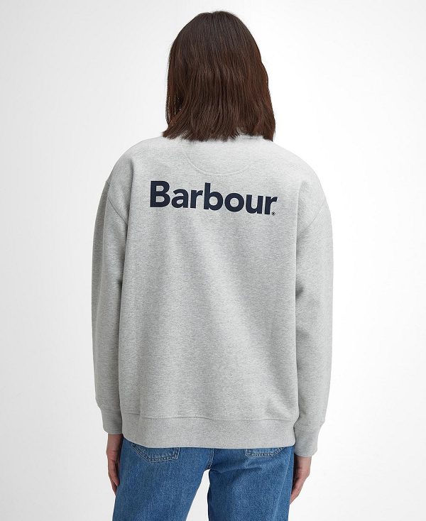 Barbour Brushed Nicholas Oversized Crew Neck Jumper Sage | BABO88493