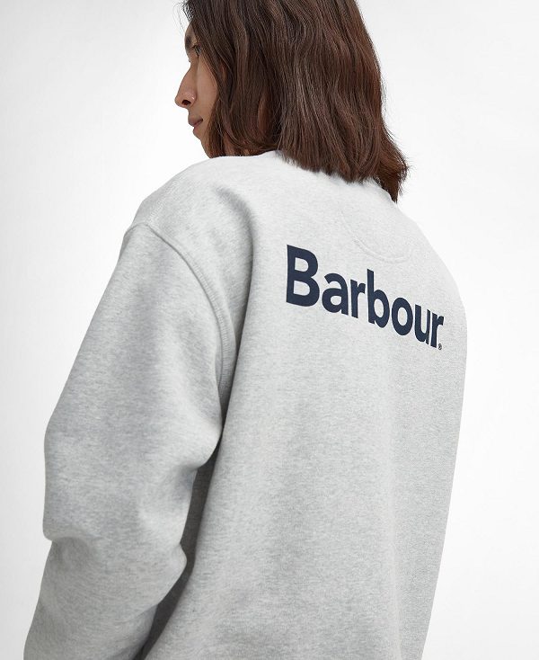 Barbour Brushed Nicholas Oversized Crew Neck Jumper Sage | BABO88493