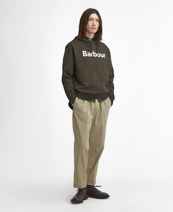 Barbour Brushed Nicholas Oversized Hoodie Olive | BABO88488