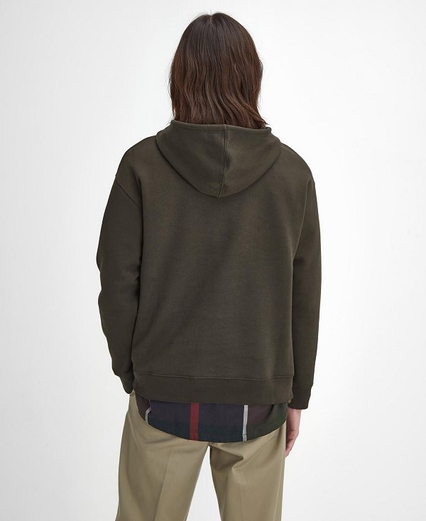 Barbour Brushed Nicholas Oversized Hoodie Olive | BABO88488