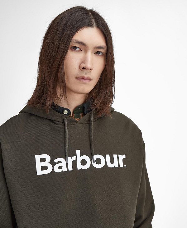 Barbour Brushed Nicholas Oversized Hoodie Olive | BABO88488