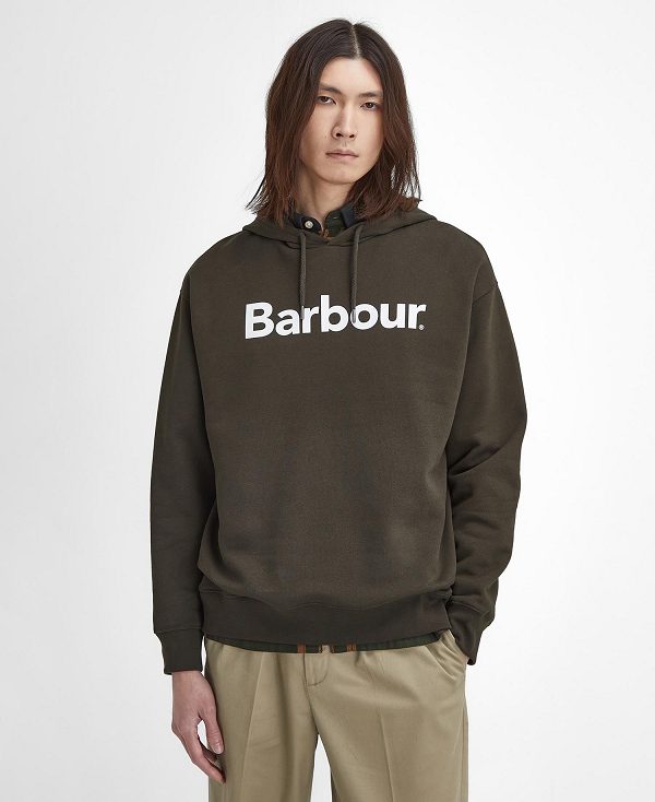 Barbour Brushed Nicholas Oversized Hoodie Olive | BABO88488