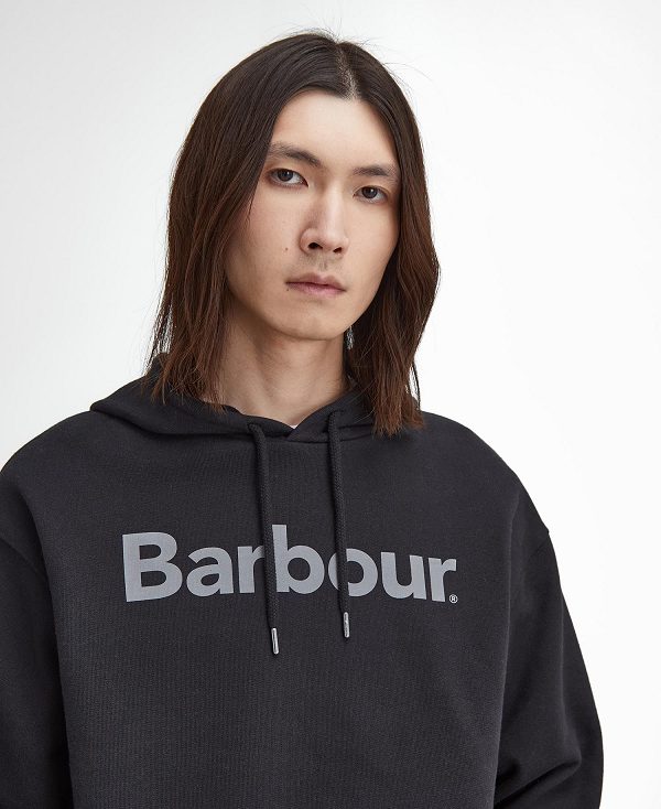 Barbour Brushed Nicholas Oversized Hoodie Black | BABO88490