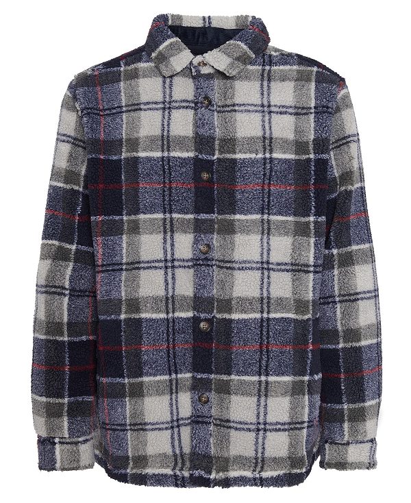 Barbour Bryson Tartan Fleece Overshirt Blue | BABO88007